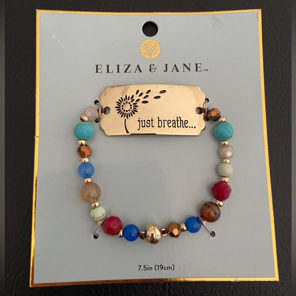 Multicolor Beaded Bracelet “Just Breathe”
